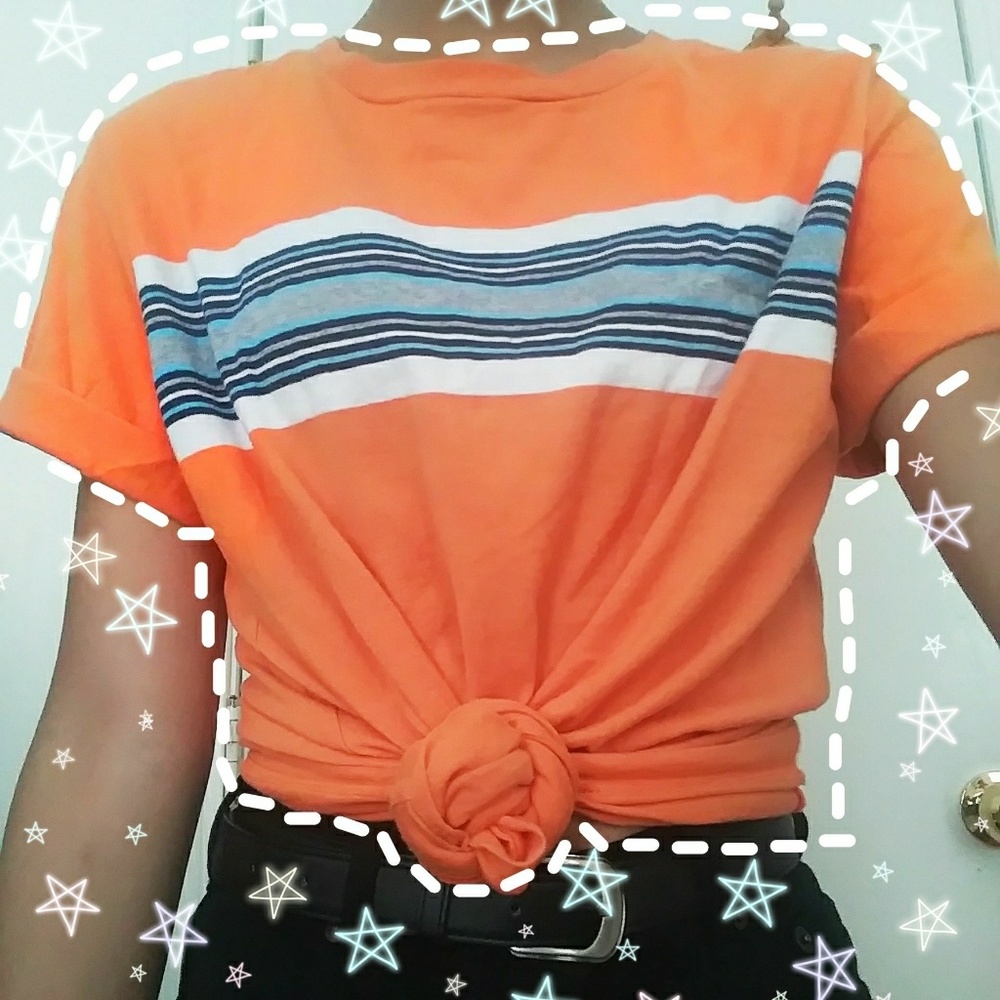 Orange Striped Tee